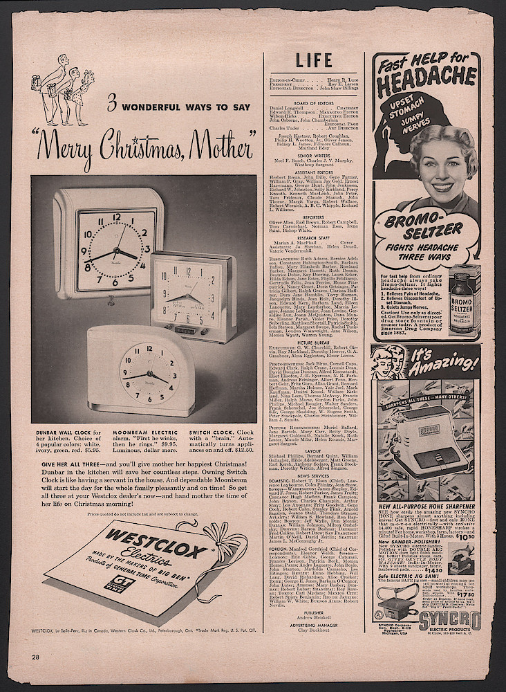 November 3, 1949 Life Magazine, p. 28