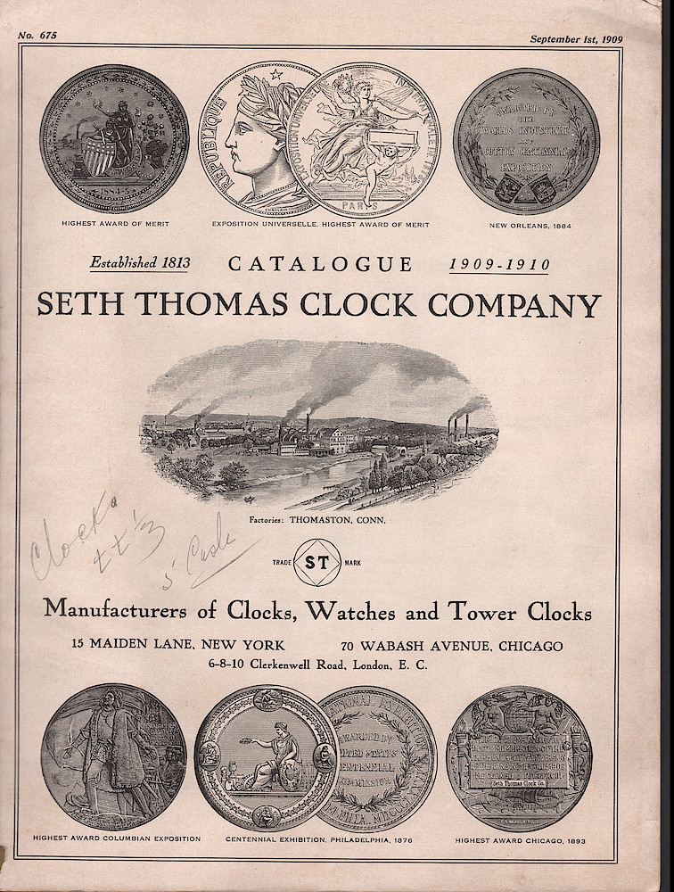 1909 - 1910 Seth Thomas Clock Company Catalog No. 675 > 1. 1909 - 1910 Seth Thomas Clock Company Catalog No. 675.; page 1