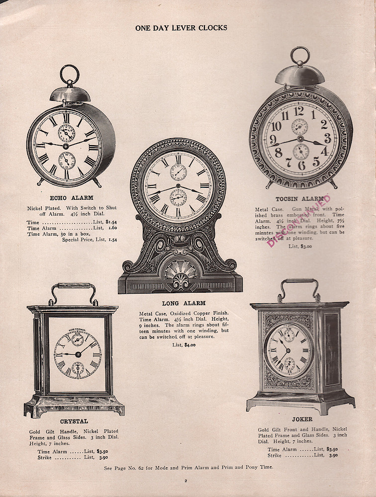 1909 - 1910 Seth Thomas Clock Company Catalog No. 675 > 2. 1909 - 1910 Seth Thomas Clock Company Catalog No. 675.; page 2