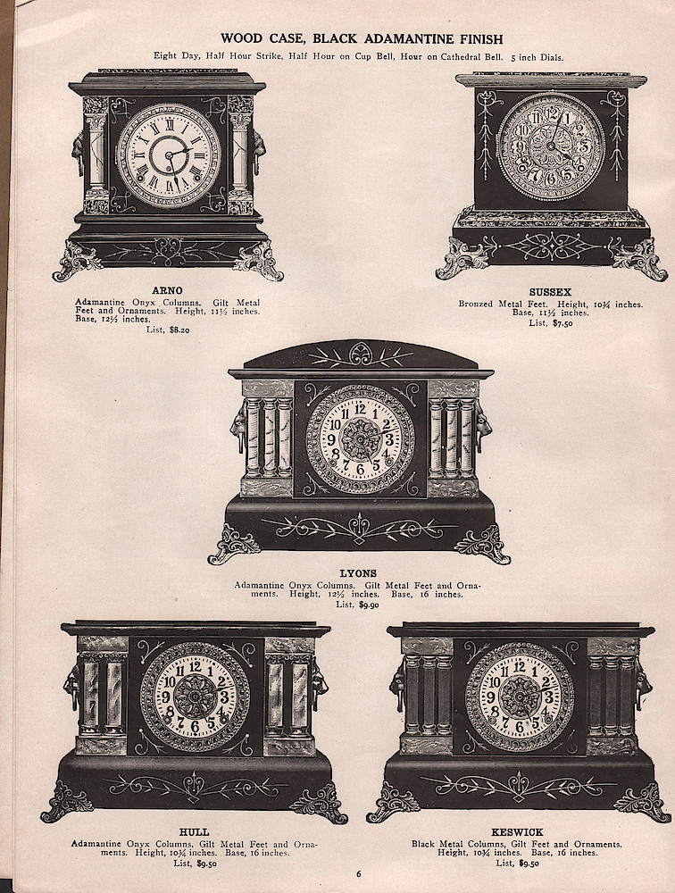 1909 - 1910 Seth Thomas Clock Company Catalog No. 675 > 6. 1909 - 1910 Seth Thomas Clock Company Catalog No. 675.; page 6