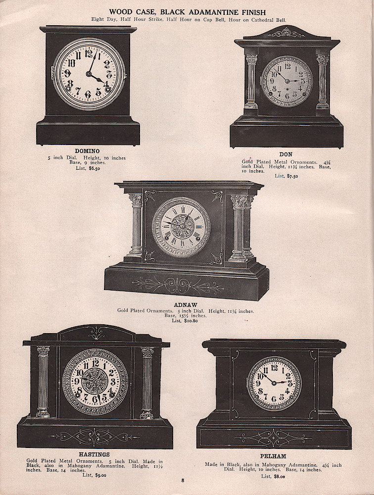 1909 - 1910 Seth Thomas Clock Company Catalog No. 675 > 8. 1909 - 1910 Seth Thomas Clock Company Catalog No. 675.; page 8