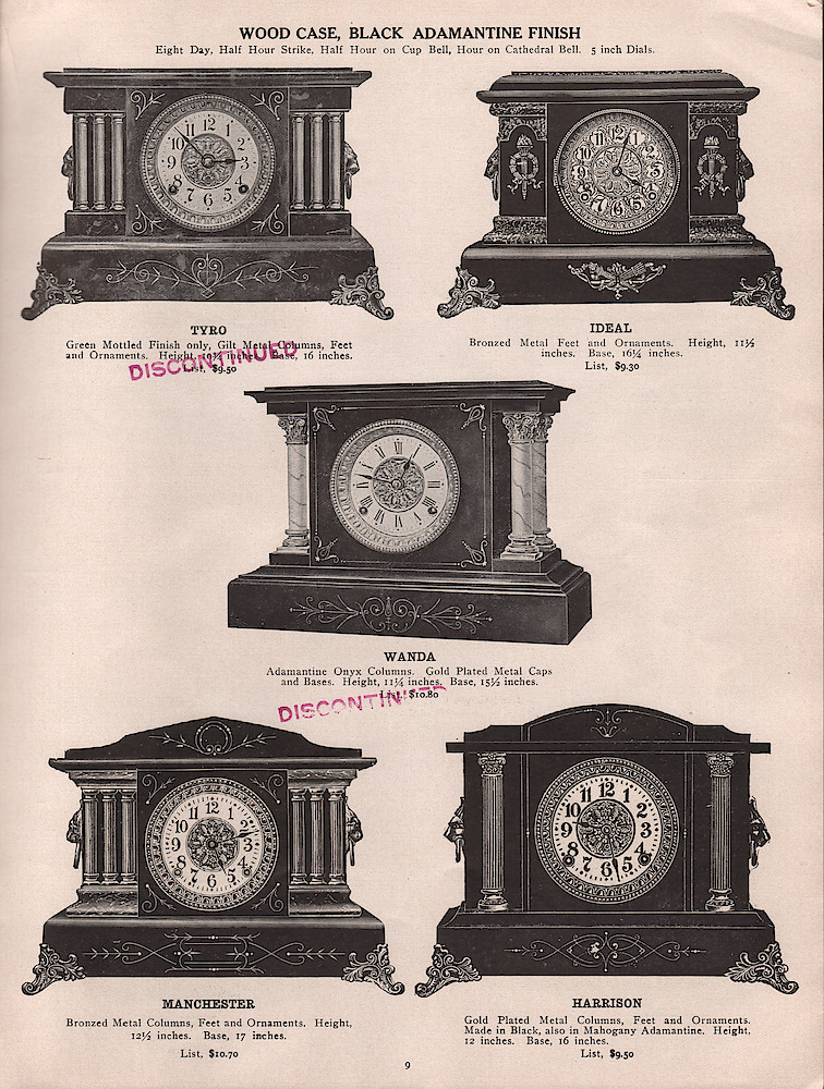 1909 - 1910 Seth Thomas Clock Company Catalog No. 675 > 9. 1909 - 1910 Seth Thomas Clock Company Catalog No. 675.; page 9