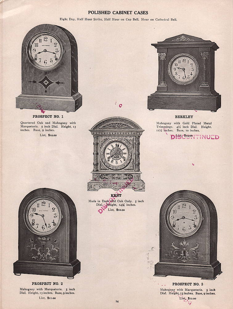 1909 - 1910 Seth Thomas Clock Company Catalog No. 675 > 14. 1909 - 1910 Seth Thomas Clock Company Catalog No. 675.; page 14