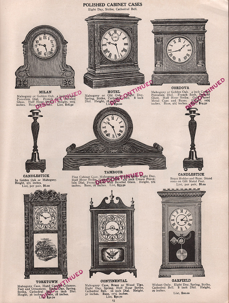 1909 - 1910 Seth Thomas Clock Company Catalog No. 675 > 15. 1909 - 1910 Seth Thomas Clock Company Catalog No. 675.; page 15