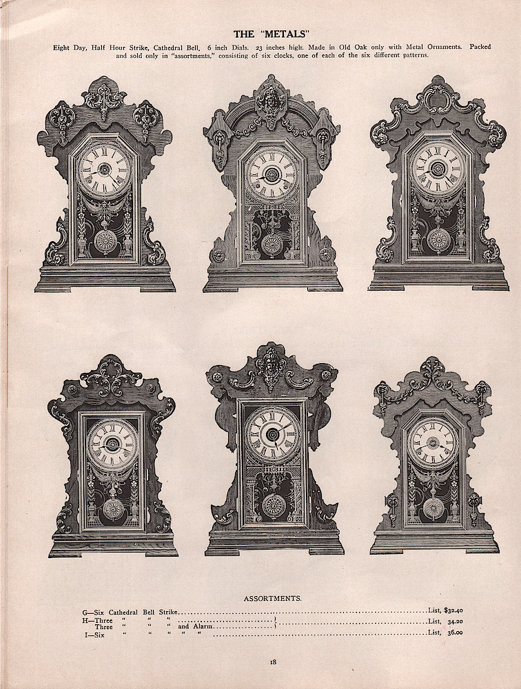 1909 - 1910 Seth Thomas Clock Company Catalog No. 675 > 18. 1909 - 1910 Seth Thomas Clock Company Catalog No. 675.; page 18