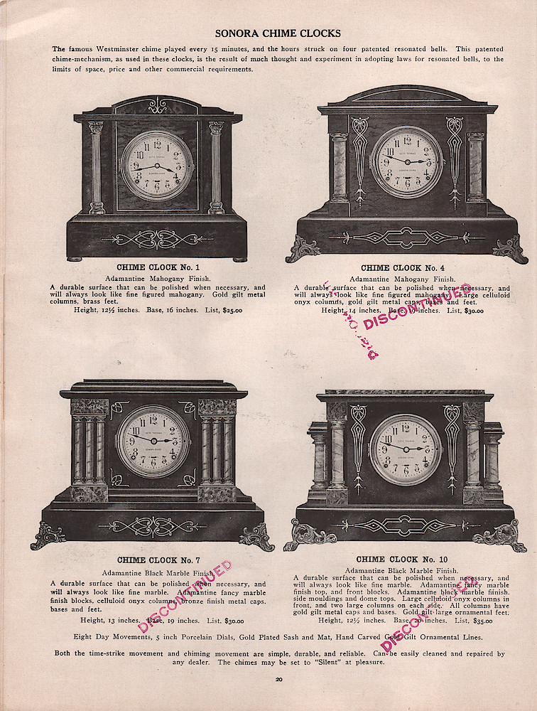1909 - 1910 Seth Thomas Clock Company Catalog No. 675 > 20. 1909 - 1910 Seth Thomas Clock Company Catalog No. 675.; page 20