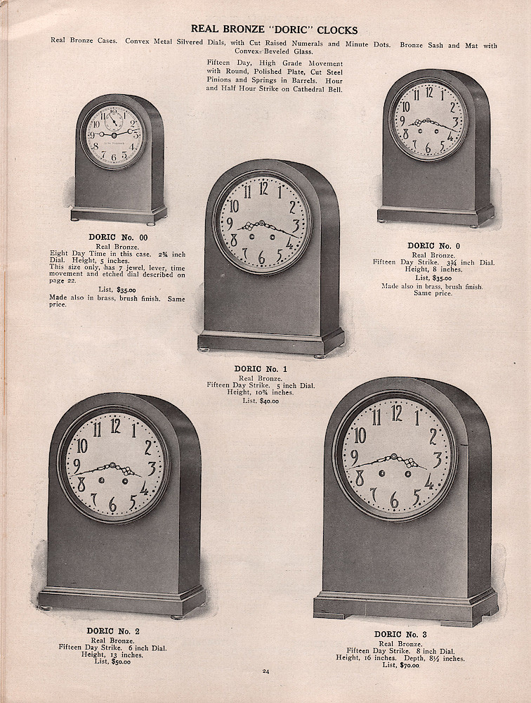 1909 - 1910 Seth Thomas Clock Company Catalog No. 675 > 24. 1909 - 1910 Seth Thomas Clock Company Catalog No. 675.; page 24