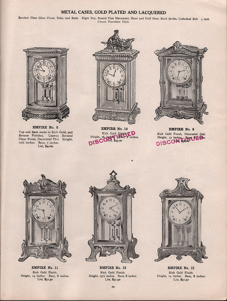 1909 - 1910 Seth Thomas Clock Company Catalog No. 675 > 29. 1909 - 1910 Seth Thomas Clock Company Catalog No. 675.; page 29