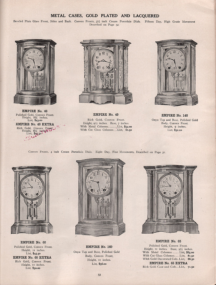 1909 - 1910 Seth Thomas Clock Company Catalog No. 675 > 33. 1909 - 1910 Seth Thomas Clock Company Catalog No. 675.; page 33