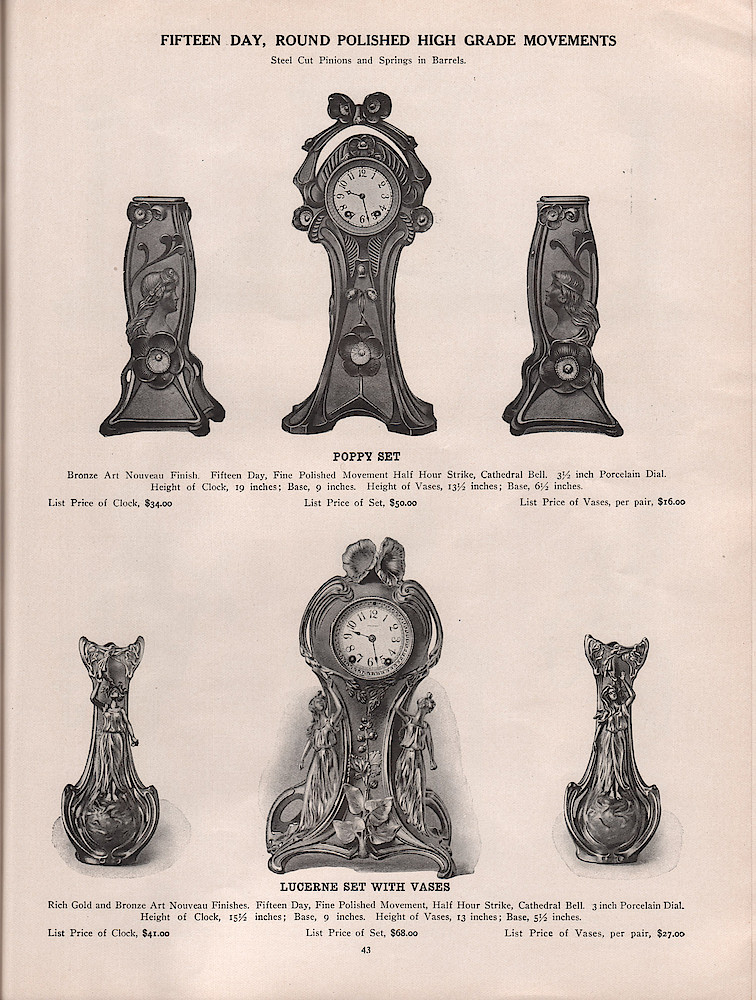1909 - 1910 Seth Thomas Clock Company Catalog No. 675 > 43. 1909 - 1910 Seth Thomas Clock Company Catalog No. 675.; page 43
