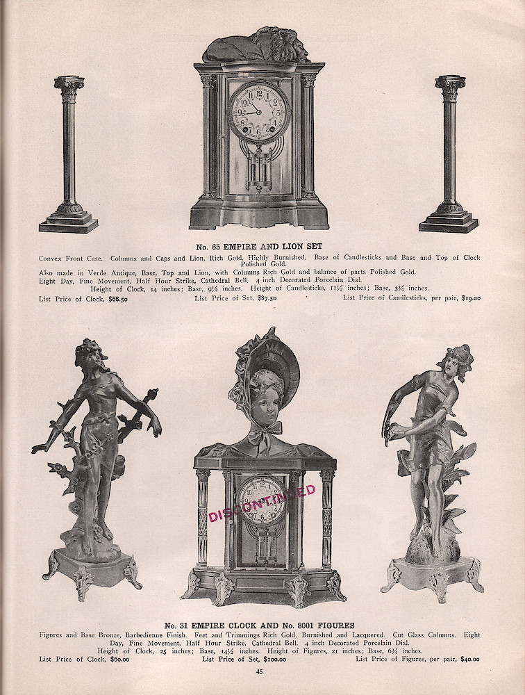 1909 - 1910 Seth Thomas Clock Company Catalog No. 675 > 45. 1909 - 1910 Seth Thomas Clock Company Catalog No. 675.; page 45