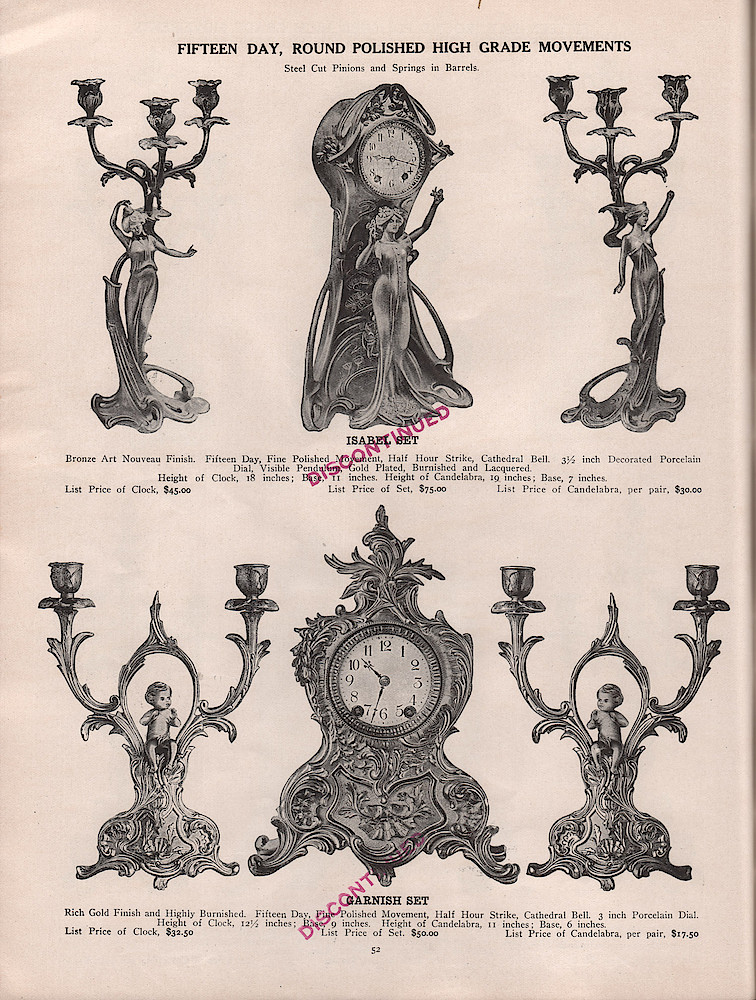 1909 - 1910 Seth Thomas Clock Company Catalog No. 675 > 52. 1909 - 1910 Seth Thomas Clock Company Catalog No. 675.; page 52