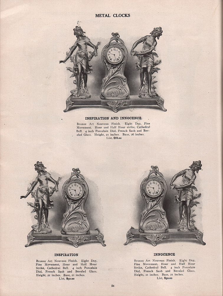 1909 - 1910 Seth Thomas Clock Company Catalog No. 675 > 54. 1909 - 1910 Seth Thomas Clock Company Catalog No. 675.; page 54