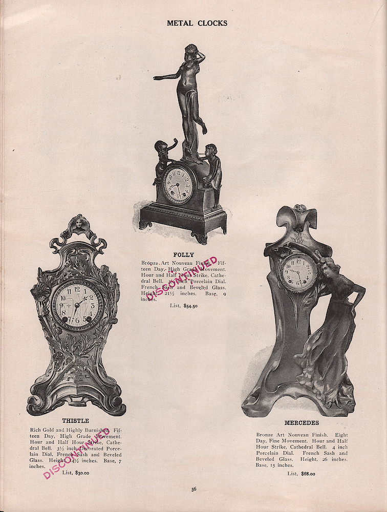1909 - 1910 Seth Thomas Clock Company Catalog No. 675 > 56. 1909 - 1910 Seth Thomas Clock Company Catalog No. 675.; page 56