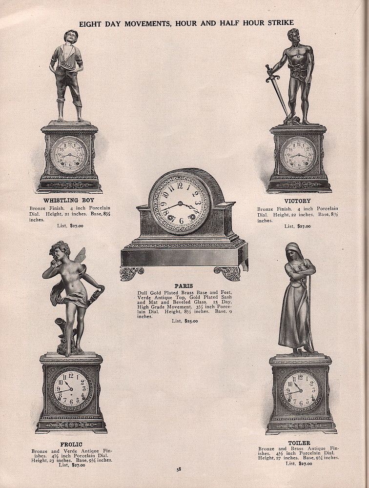 1909 - 1910 Seth Thomas Clock Company Catalog No. 675 > 58. 1909 - 1910 Seth Thomas Clock Company Catalog No. 675.; page 58