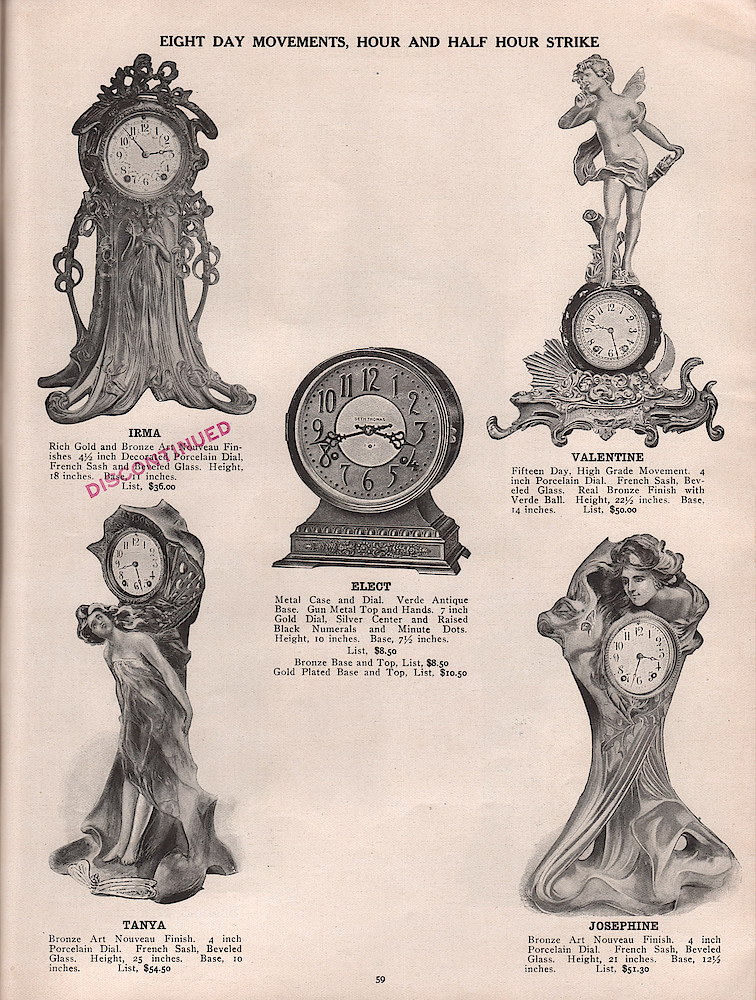1909 - 1910 Seth Thomas Clock Company Catalog No. 675 > 59. 1909 - 1910 Seth Thomas Clock Company Catalog No. 675.; page 59