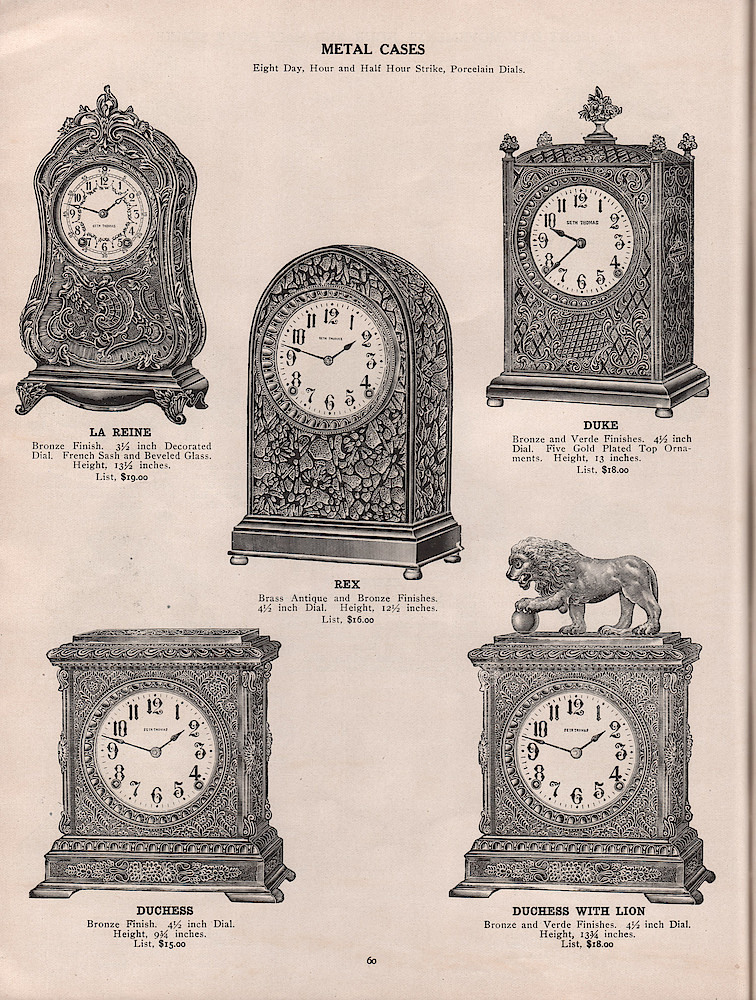 1909 - 1910 Seth Thomas Clock Company Catalog No. 675 > 60. 1909 - 1910 Seth Thomas Clock Company Catalog No. 675.; page 60