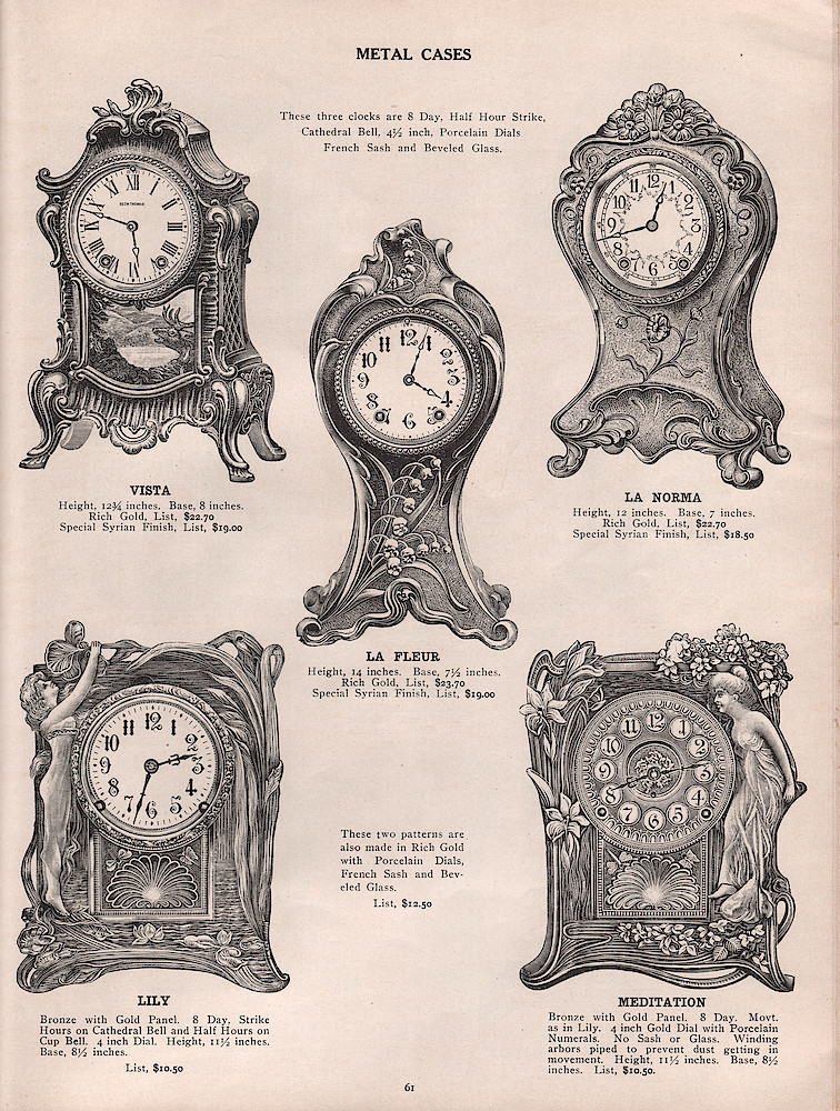 1909 - 1910 Seth Thomas Clock Company Catalog No. 675 > 61. 1909 - 1910 Seth Thomas Clock Company Catalog No. 675.; page 61