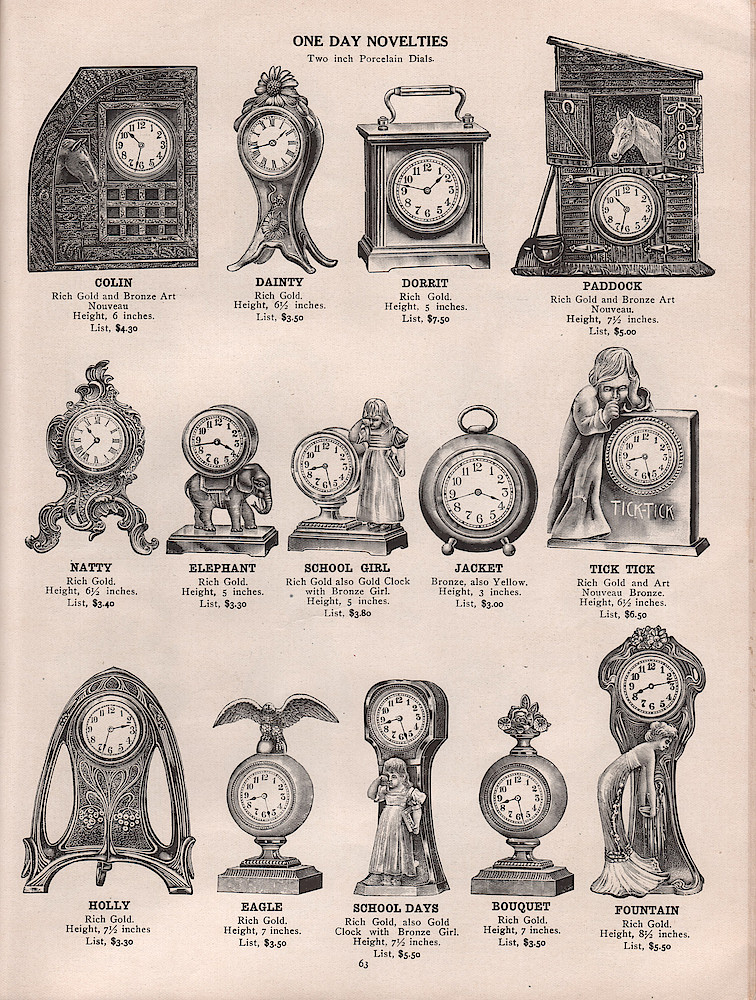 1909 - 1910 Seth Thomas Clock Company Catalog No. 675 > 63. 1909 - 1910 Seth Thomas Clock Company Catalog No. 675.; page 63