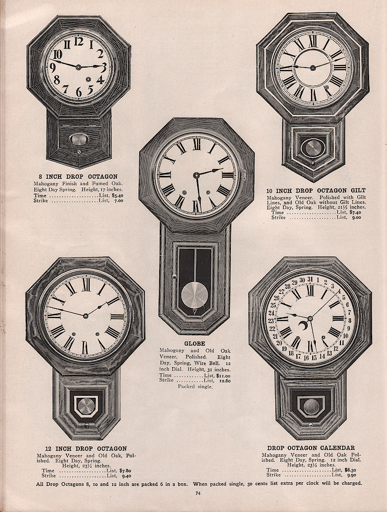 1909 - 1910 Seth Thomas Clock Company Catalog No. 675 > 74. 1909 - 1910 Seth Thomas Clock Company Catalog No. 675.; page 74