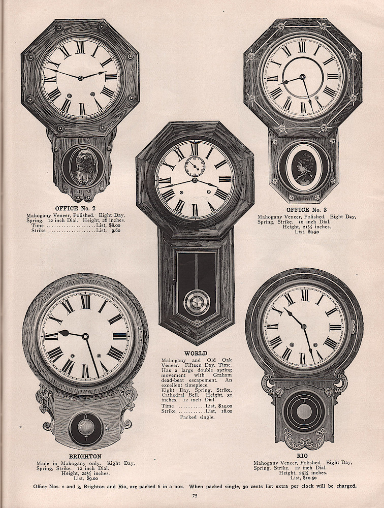 1909 - 1910 Seth Thomas Clock Company Catalog No. 675 > 75. 1909 - 1910 Seth Thomas Clock Company Catalog No. 675.; page 75