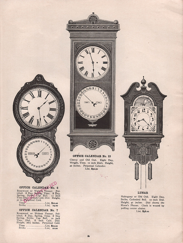1909 - 1910 Seth Thomas Clock Company Catalog No. 675 > 81. 1909 - 1910 Seth Thomas Clock Company Catalog No. 675.; page 81