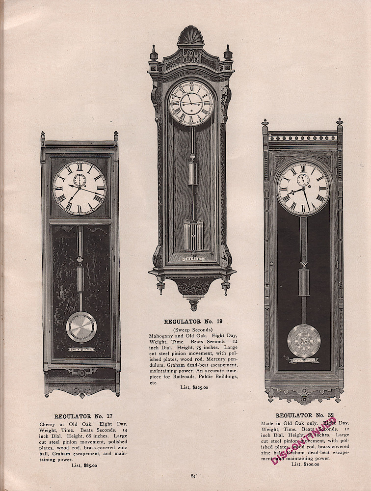 1909 - 1910 Seth Thomas Clock Company Catalog No. 675 > 84. 1909 - 1910 Seth Thomas Clock Company Catalog No. 675.; page 84