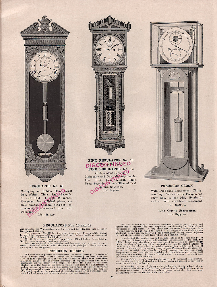 1909 - 1910 Seth Thomas Clock Company Catalog No. 675 > 86. 1909 - 1910 Seth Thomas Clock Company Catalog No. 675.; page 86