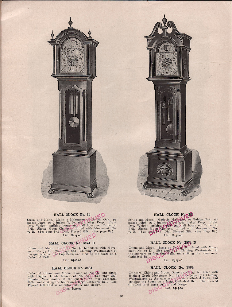 1909 - 1910 Seth Thomas Clock Company Catalog No. 675 > 90. 1909 - 1910 Seth Thomas Clock Company Catalog No. 675.; page 90