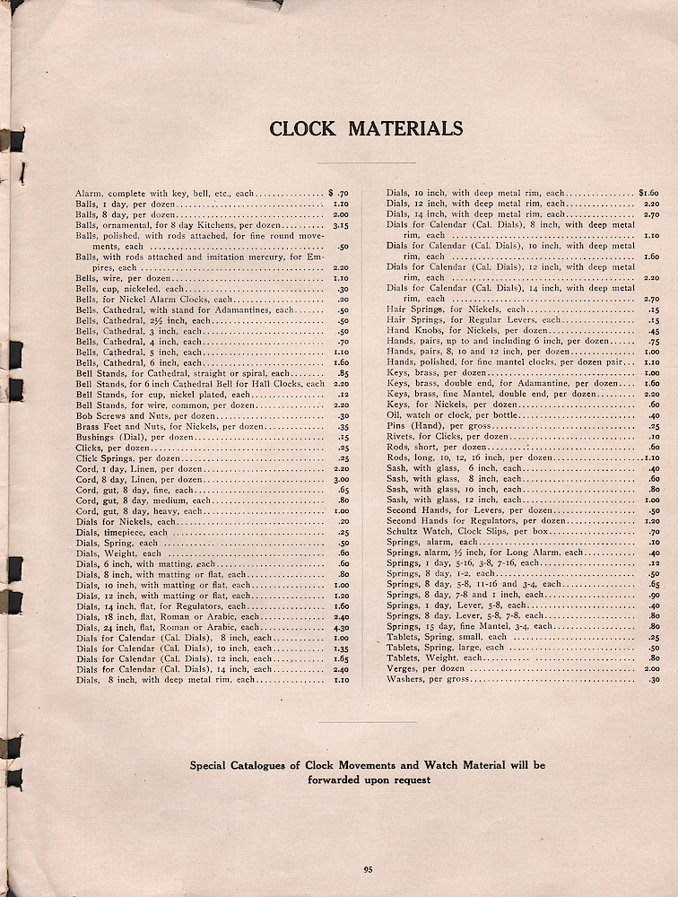 1909 - 1910 Seth Thomas Clock Company Catalog No. 675 > 95. 1909 - 1910 Seth Thomas Clock Company Catalog No. 675.; page 95
