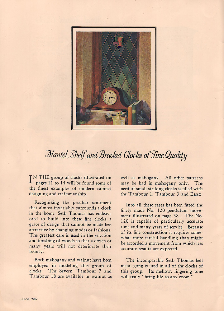 1926 Seth Thomas Clock Company, Catalog of Mantel Clocks, No. 777. > 10. 1926 Seth Thomas Clock Company, Catalog of Mantel Clocks, No. 777.; page 10