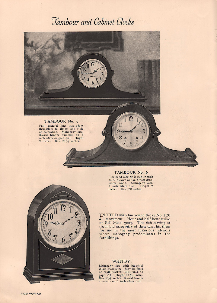 1926 Seth Thomas Clock Company, Catalog of Mantel Clocks, No. 777. > 12. 1926 Seth Thomas Clock Company, Catalog of Mantel Clocks, No. 777.; page 12