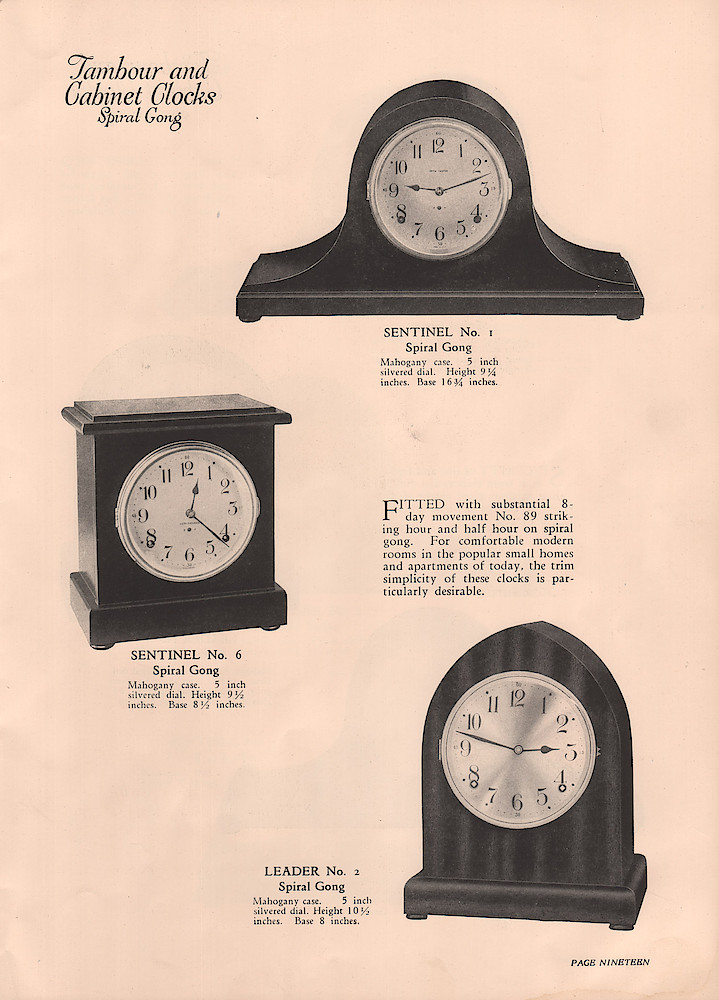 1926 Seth Thomas Clock Company, Catalog of Mantel Clocks, No. 777. > 19. 1926 Seth Thomas Clock Company, Catalog of Mantel Clocks, No. 777.; page 19