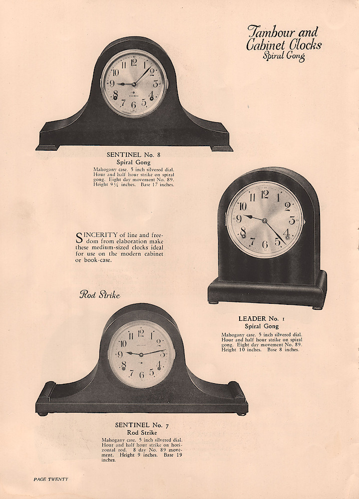 1926 Seth Thomas Clock Company, Catalog of Mantel Clocks, No. 777. > 20. 1926 Seth Thomas Clock Company, Catalog of Mantel Clocks, No. 777.; page 20