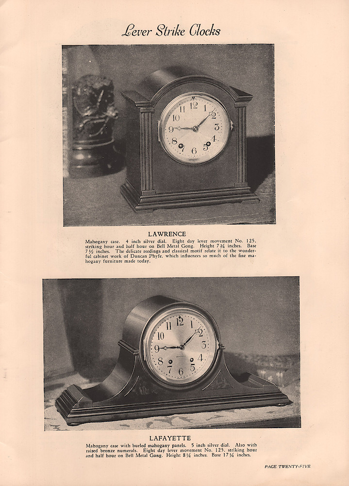 1926 Seth Thomas Clock Company, Catalog of Mantel Clocks, No. 777. > 25. 1926 Seth Thomas Clock Company, Catalog of Mantel Clocks, No. 777.; page 25