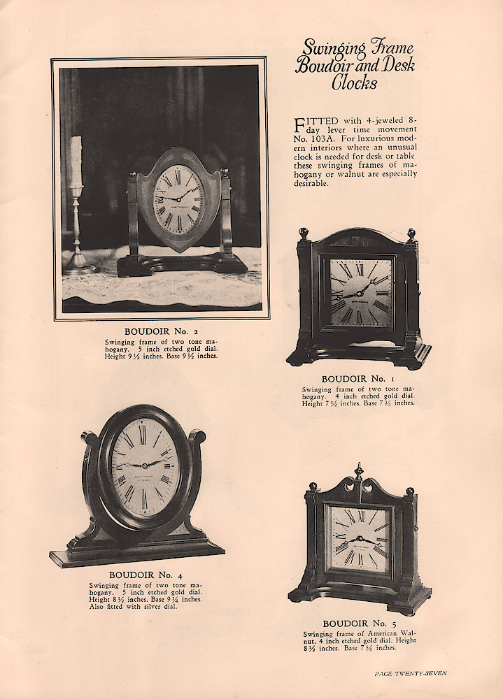 1926 Seth Thomas Clock Company, Catalog of Mantel Clocks, No. 777. > 27. 1926 Seth Thomas Clock Company, Catalog of Mantel Clocks, No. 777.; page 27