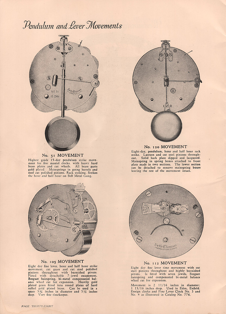1926 Seth Thomas Clock Company, Catalog of Mantel Clocks, No. 777. > 38. 1926 Seth Thomas Clock Company, Catalog of Mantel Clocks, No. 777.; page 38