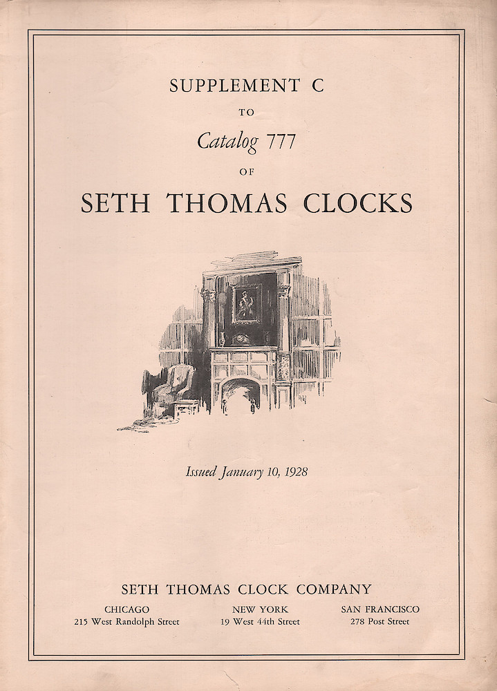 1928 Supplement C to Seth Thomas Clock Catalog No. 777. > 1. 1928 Supplement C to Seth Thomas Clock Catalog No. 777.; page 1