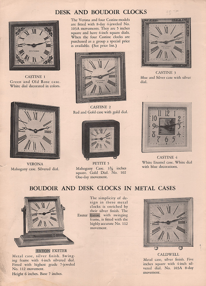 1928 Supplement C to Seth Thomas Clock Catalog No. 777. > 4. 1928 Supplement C to Seth Thomas Clock Catalog No. 777.; page 4