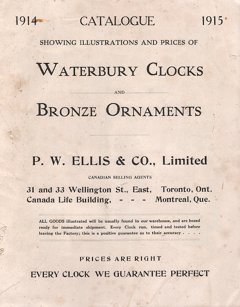 1914 - 1915 Waterbury Clock Catalog > 1. 1914 - 1915 Waterbury Clock Catalog; page 1