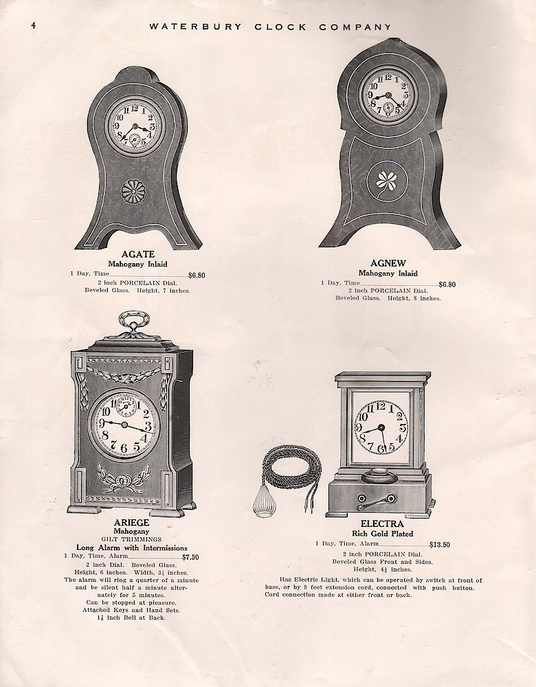 1914 - 1915 Waterbury Clock Catalog > 4. 1914 - 1915 Waterbury Clock Catalog; page 4