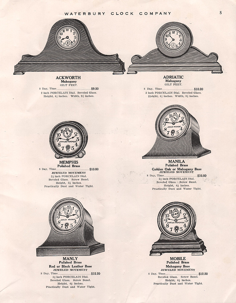 1914 - 1915 Waterbury Clock Catalog > 5. 1914 - 1915 Waterbury Clock Catalog; page 5
