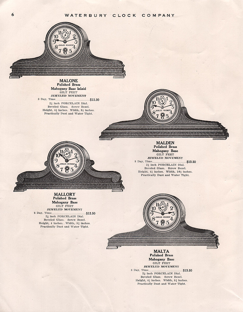 1914 - 1915 Waterbury Clock Catalog > 6. 1914 - 1915 Waterbury Clock Catalog; page 6