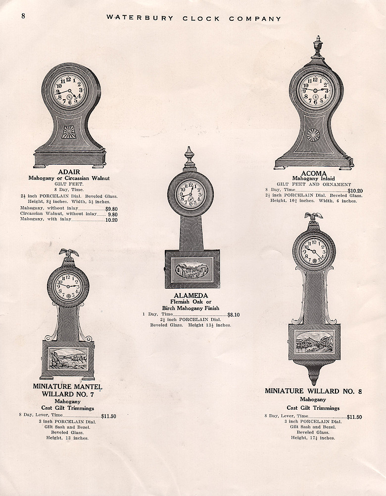 1914 - 1915 Waterbury Clock Catalog > 8. 1914 - 1915 Waterbury Clock Catalog; page 8