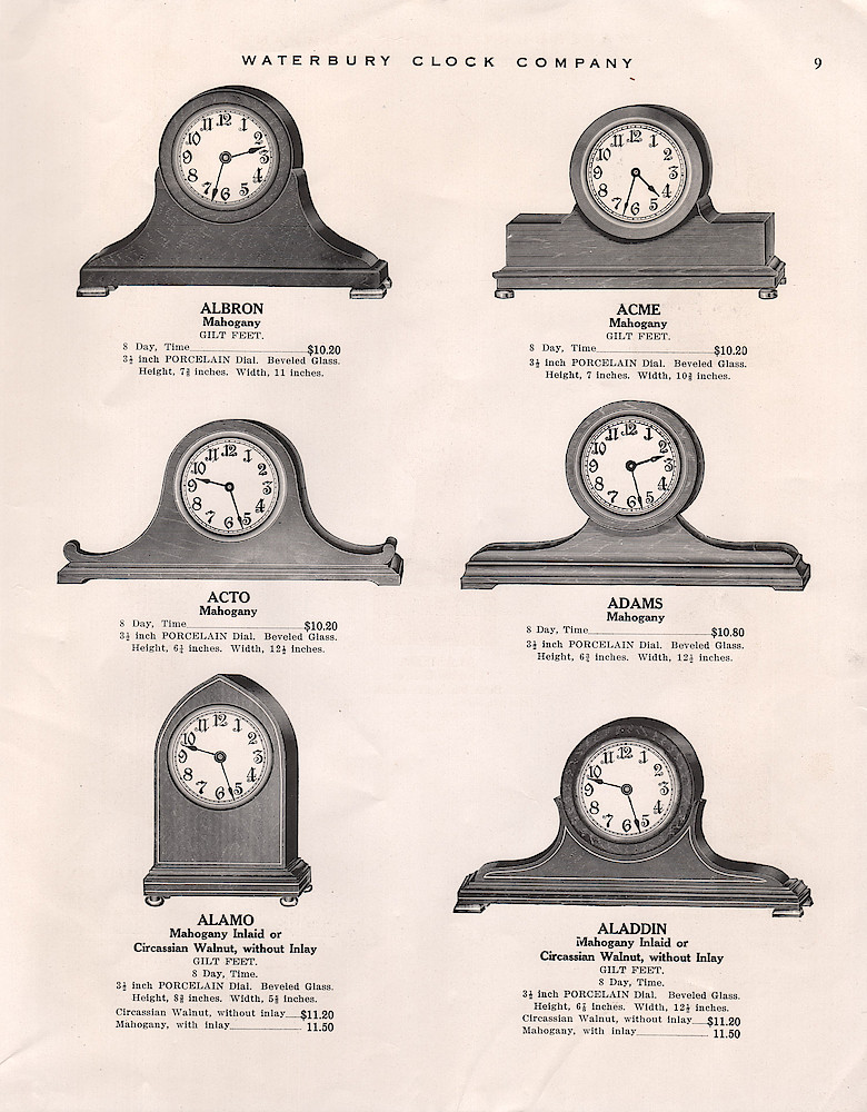 1914 - 1915 Waterbury Clock Catalog > 9. 1914 - 1915 Waterbury Clock Catalog; page 9