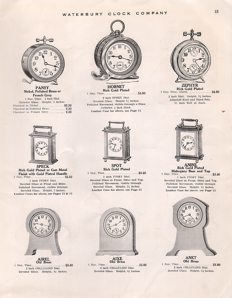 1914 - 1915 Waterbury Clock Catalog > 15. 1914 - 1915 Waterbury Clock Catalog; page 15