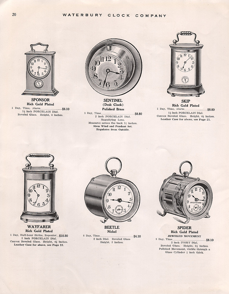 1914 - 1915 Waterbury Clock Catalog > 20. 1914 - 1915 Waterbury Clock Catalog; page 20