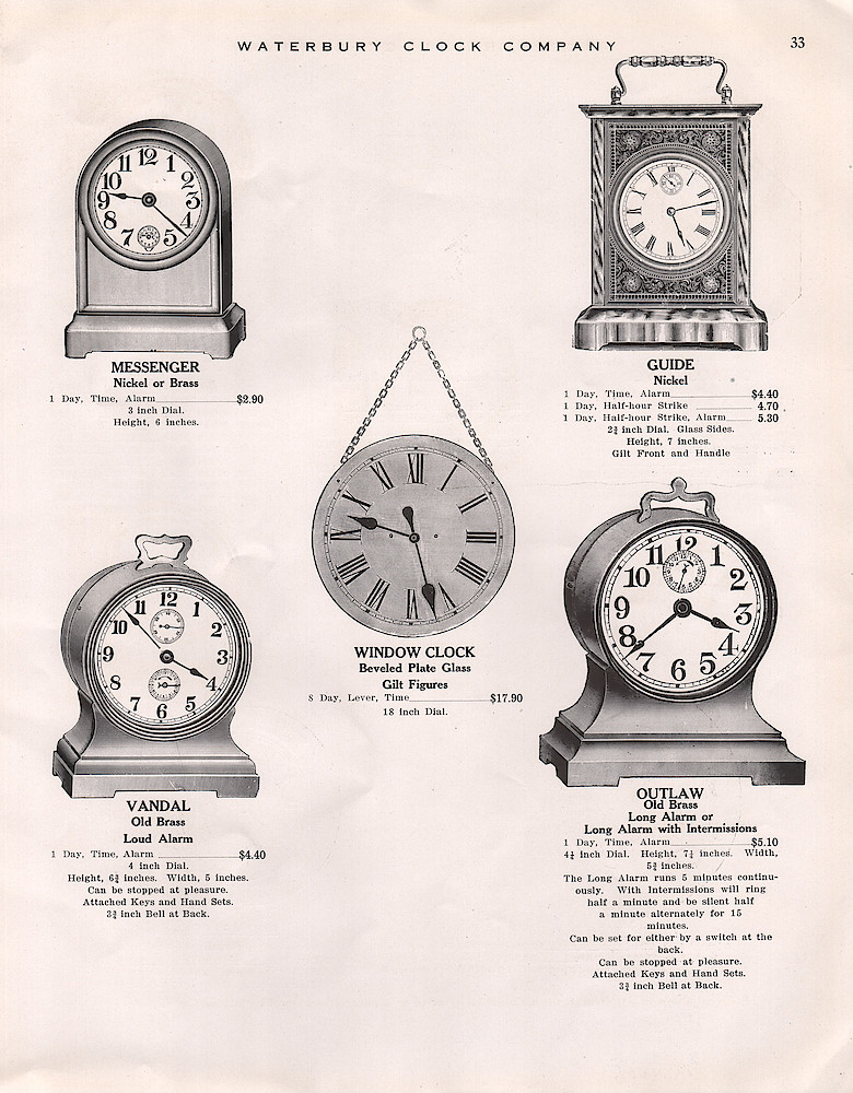 1914 - 1915 Waterbury Clock Catalog > 33. 1914 - 1915 Waterbury Clock Catalog; page 33