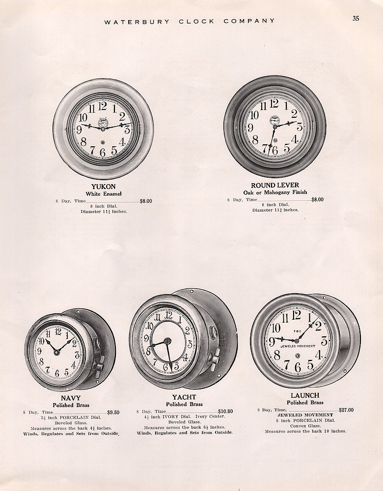 1914 - 1915 Waterbury Clock Catalog > 35. 1914 - 1915 Waterbury Clock Catalog; page 35