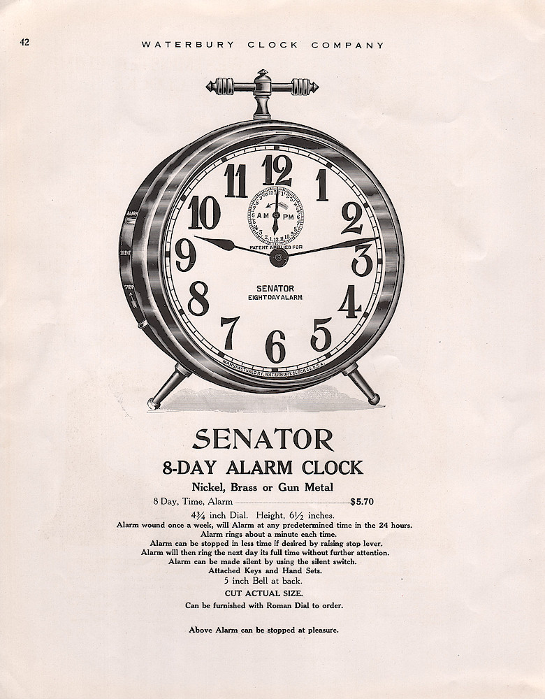 1914 - 1915 Waterbury Clock Catalog > 42. 1914 - 1915 Waterbury Clock Catalog; page 42